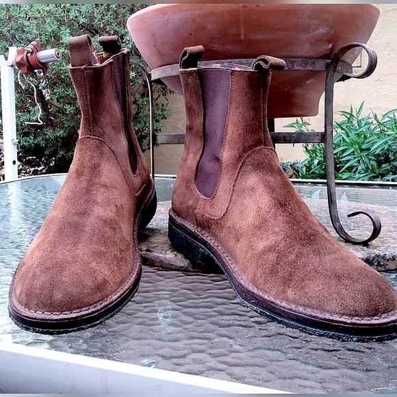 🆕 SOLD!!! $689 John Varvatos Brown Suede Chelsey Boots - Picture 6 of 11